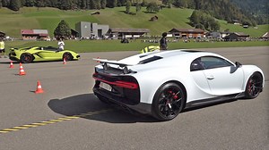 Bugatti Chiron Sport vs Lamborghini Aventador SVJ Roadster – Hypercar Battle! 💥