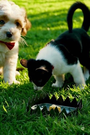 Will the Cat Trigger the Trap!! Scissors!! Turtle!! Knock the Wood —