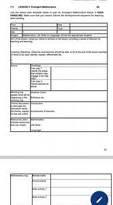 Use the lesson plan template below to plan an Emergent Mathemat... | Filo