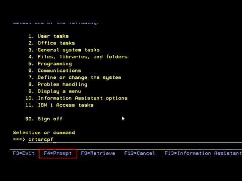 AS/400 - Create Source Physical File - CRTSRCPF