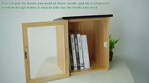 Outdoor Library Outdoor Book Box Storage Small Wooden Cabinet Little Literature Box for Neighborhoods Community and Schools Sharing Books, Flyers, Newspapers, Food and Art (A)