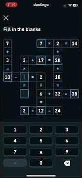 Duolingo Math Gameplay #67 (Section 1, Unit 6, Game: Cross Math)