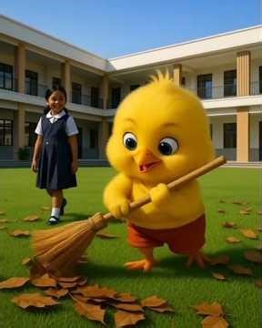 Small chick teaching many lesson#shorts #shortsfeed#shorttrending #ai #shortsviral#yellowchicken