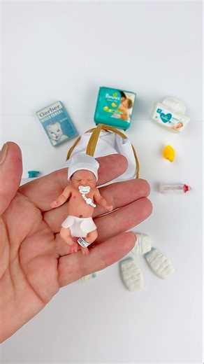 Mini Silicone Baby in a Basket 🧺 | Tiny Baby Items