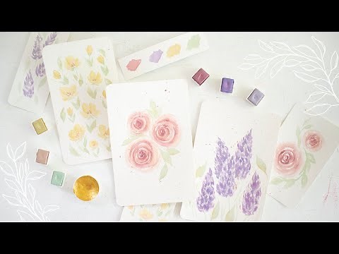 How to Paint 3 EASY Watercolor Flowers for Beginners | Loose Watercolor Flowers [Pastel Version]