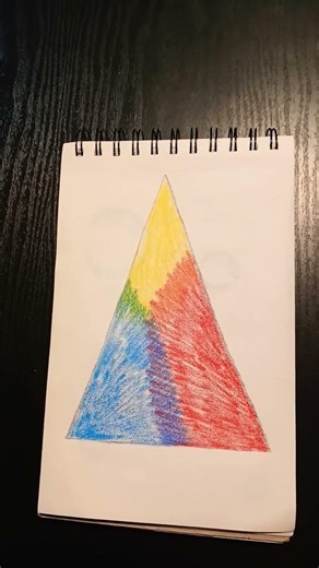Triangle With Blending Primary Colors Drawing 🔺️