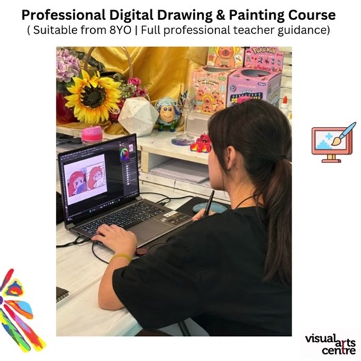Professional Digital Drawing & Painting Course 💻 Professional Digital Art Drawing & Painting Course at Visual Arts Centre Singapore! (Suitable for beginners from 8YO | Full professional teacher guidance) Click here for more info, https://visualartscentre.sg/workshop/introduction-to-digital-painting-holiday-workshop/ WhatsApp/ Contact us: 6255 0711 or email info@visualartscentre.sg About the Professional Digital Art Drawing & Painting Course: 1. Learn to understand digital drawing software tools
