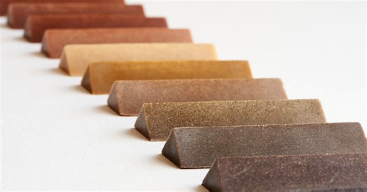 crayons made from recycled japanese trees and wood uncover different hues found in forests