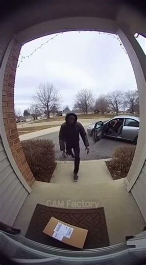 Package Thief Triggers a Massive Paint Explosion #shorts #SecurityCam #InstantKarma