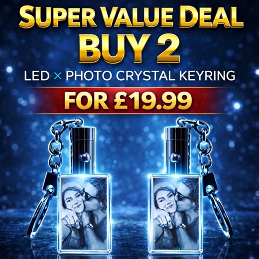 Personalised LED Crystal Photo Keyring – Custom Logo or Image - Gift Box Included - Etsy