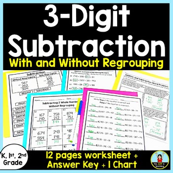 3 Digit Subtraction With and Without Regrouping Worksheets