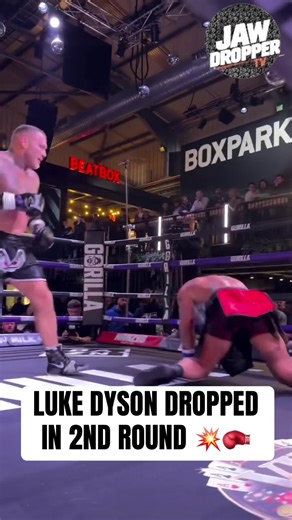 Luke Dyson dropped in 2nd round #boxing #knockout #FYP #viral #fightnight