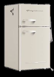 Frigidaire, 3.1 Cu. Ft. 2 Door Retro Compact Refrigerator , Built-In Side Bottle Opener, Cream