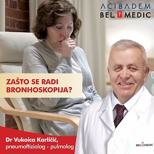 ZAŠTO SE RADI BRONHOSKOPIJA? ▶ Bronhoskopija je dijagnostička i terapijska procedura koja omogućava da se pomoću tanke cevi (bronhoskopa), koji prolazi kroz nos i usta pacijenta, vide na monitoru pluća i unutrašnjost disajnih puteva. Bronhoskopija se izvodi: - radi izolovanja mikroorganizama u slučaju nejasnih i upornih infekcija praćenih kašljem - kod sumnje na tuberkulozu ili gljivičnu infekciju - radi vađenja stranog tela - radi odstranjivanja sekreta koji blokira disajne puteve - radi uklanj