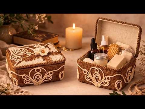 Unique Style of Making A Rope Basket / Recycling of old jeans / Rope Storage Basket / Hamna Nadeem