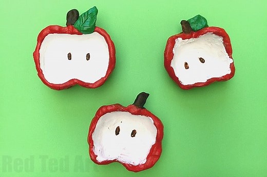 Easy Apple Pinch Pots for Kids - Step Instructions - Red Ted Art