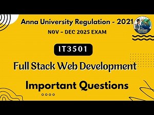 IT3501 Full Stack Web Development important questions in tamil||Anna university regulation 2021.