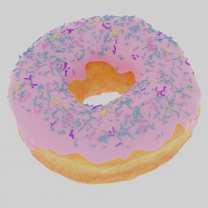 Animated Vanilla Donut - 3D Model by Evelyns 3D Creations
