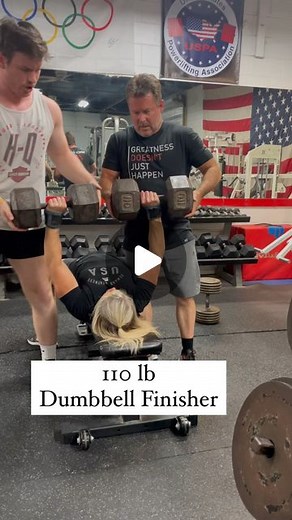 Jen Thompson on Instagram: "I normally end a workout with 85 lb dumbbells for 8ish reps. But when you walk into a gym like this it is inspiring!! It didn’t matter who you were, there were a lot of hoots of encouragement & high fives. @marietta_barbell is totally my vibe! Join my thompsonsgym.programs.app and get access to all my programs, Instructional videos, metrics and an invite into my private community! Link in bio @a7intl @sspnutrition @airwaav @thestrengthacademypodcast #demandgreatness #
