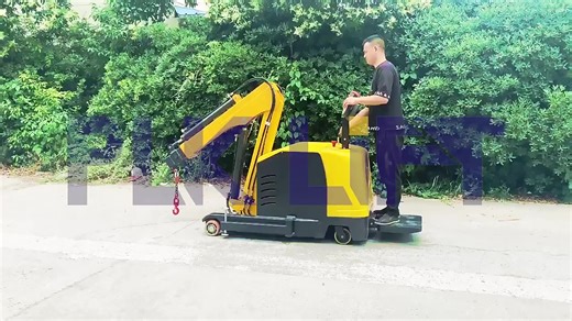 Mobile Compact Full Electric Battery-Powered Telescopic Small Hydraulic Crane CE Certification PLK Construction Use Lifting