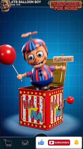 Jack in the box Balloon Boy BB five nights at freddys (FNAF) animatronic animation #shorts
