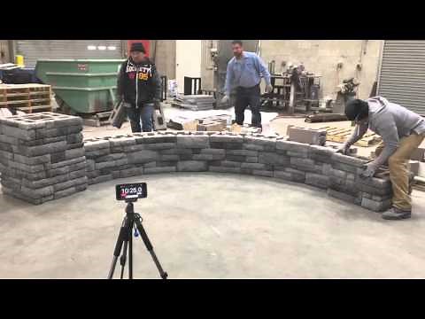 How To Build A Retaining Wall [Time-Lapse] - Double-Sided Cast Stone Wall by EP Henry
