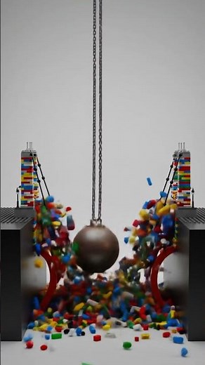 Lego Bridge Completely Shattered by Metal Ball! 🌉💥 #shortsfeed #shorts