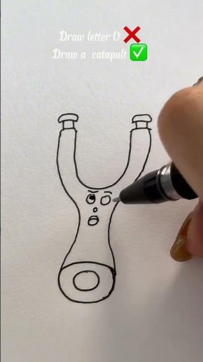 How to draw a catapult from the letter U ? #stepbystep #howtodraw #easy #catapult