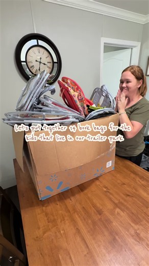 Put Together 14 Book Bags for Kids in Our Trailer Park