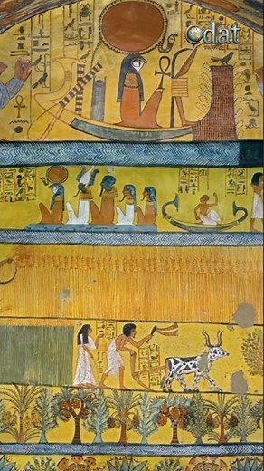 Ancient Egyptian Wall Painting from the Tomb of Sennedjem#ancient #egypt #wallpainting #tomb #priest