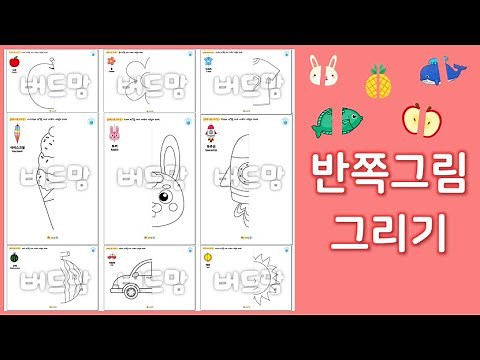 선도 긋고 색칠도 하는 반쪽그림 그리기