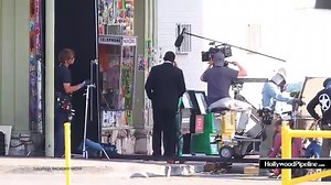 Brie Larson and Samuel L. Jackson (Young Nick Fury) Film Scene for 'Captain Marvel'