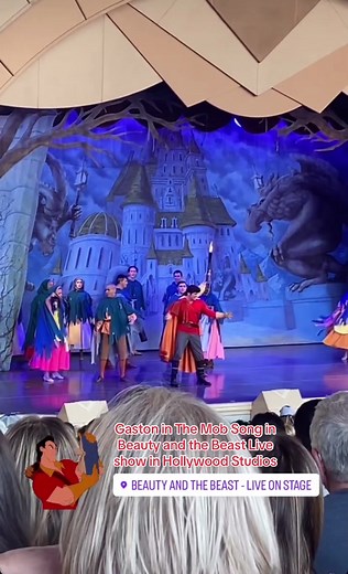 Gaston in The Mob Song in Beauty and the Beast Live show in Hollywood Studios #beautyandthebeast #gaston #belle #hollywoodstudios #disneyworld #dhs