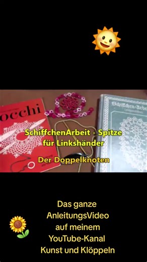Schiffchenarbeit - eine sehr filigrane, vielseitige Handarbeit. Hast Du Dich schon einmal gefragt, wie das geht, nur mit einem Schiffchen, schönem Garn und einer Häkelnadel zauberhaft, filigrane, anmutige, zeitlose Spitze zu fertigen? 🤔 Dann schau gern in die AnleitungsVideos auf meinem YouTube-Kanal
