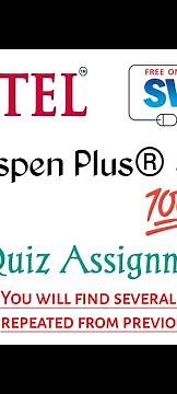 NPTEL Aspen Plus simulation software Assignment 1 |Week1|100%Right| Authentic Answers 2023#Aspenplus