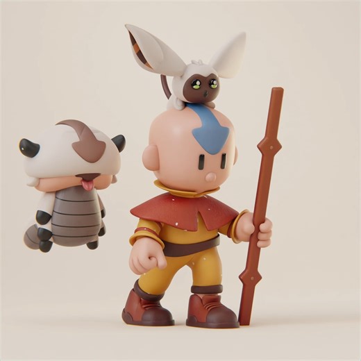 Nooan on Instagram: "Aang, Appa and Momo💨🐮🐰 . #motiongraphics #animation #characterdesign #aang #avatar #fanart #animatedgif #gif #motiongraphics_p #graphicgang #blender #3d #3danimation #3dmodel #uiux #lowpoly #inspiration #illustration #illustrationart #blendercommunity #character #xuxoe #artdirection #animated #texture #walkcycle #avatarthelastairbender #digitalart"