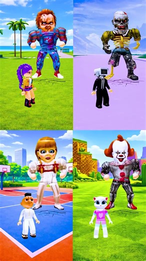 Roblox Talking Tom x Rumi x Hammod Habibi vs Boss Scare 🥺😭. #roblox #kpopdemonhunters #zootopia