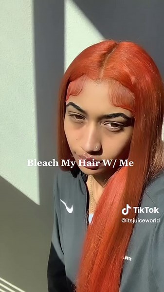 Bleach My Hair With Me 🖤>🧡 Steps | 1. Detangle 2. Seperste Section (4 Depending on texture) 3. Outline entire perimeter w/ Coconut oil or Vasaline (to avoid irritation and color transfer on skin) 4. Mix bleach developer 5. Take a small section from the back and begin your process (leaving the roots untouched continue process to each back section) 6. To advoid damage and breakage to natural texture throughly wash rise back half sections than deep condition 7. Repeat process to front half sectio