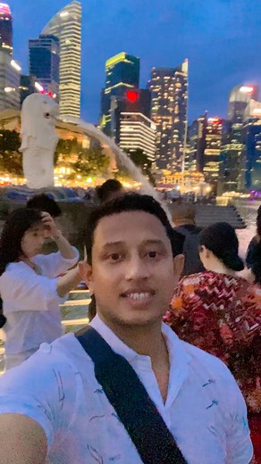 2.2K views · 147 reactions | Night View Merlion Park Singapore  #singapore #travelsingapore #marina | JR RAKIB | Facebook