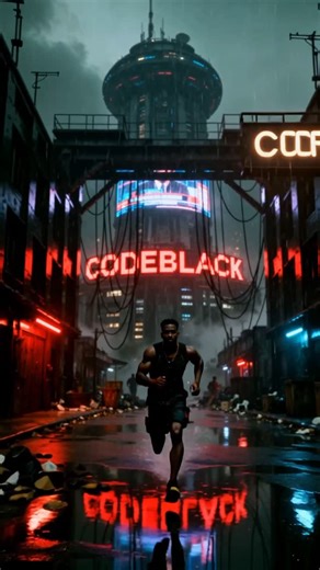 Codeblack Life on Instagram: "CODEBLACK: Neon Gods - the city broadcasts one truth; he runs with another. NG // RUNNER-DIST:DTLA-213 - blue rain protocol. #NeonGods #afrofuturism #CyberNoir #StreetSciFi #comingsoon"