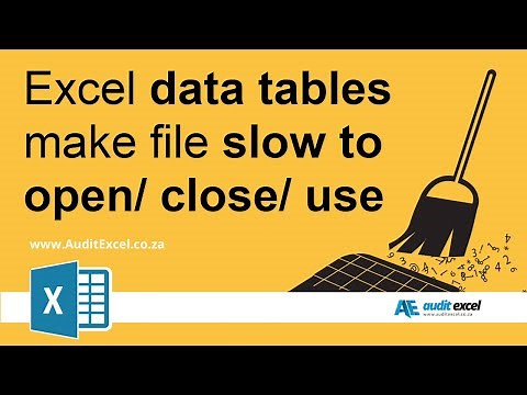 Data Tables slow down Excel open/ close of files