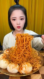 23K views · 1K reactions | Lovely Chinese Girl Eating Noodle with Eggs Mukbang Eating Challenge | Yi Eating | Facebook