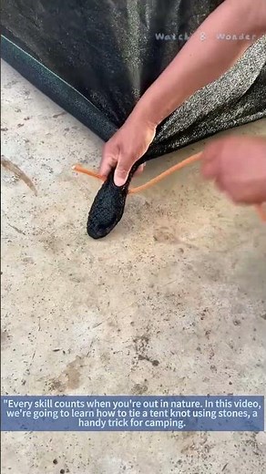How to Tie a Tent Knot with Stones | Camping Skill