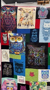 10K views · 164 reactions | We are giving away this Owl Themed T-shirt Quilt. Here's how to enter the drawing - https://www.toocooltshirtquilts.com/owl-quilt-give-away-landing-page #owl #owllovers #toocooltshirtquilts #tshirtquilt #quilts #giveawayalert #giveaway | Too Cool T-Shirt Quilts | Facebook