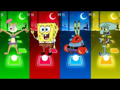 Spongebob Exe 🆚 Patrick Star Exe 🆚 Sandy Cheeks Exe 🆚 Larry Exe | Tiles Hop Battle