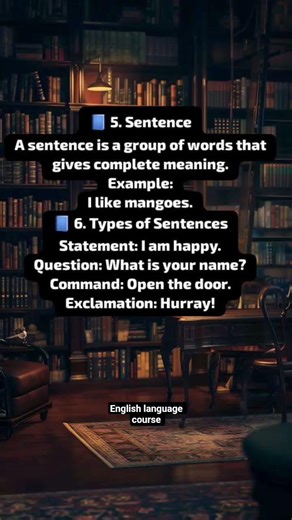 sentence examples and types of sentences #englishlanguagecourse #basic #