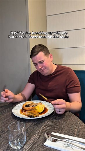 POV: You're breaking up with someone but there's Brazz food on the table. (Could be worse...!) p.s if you tell us you saw our social media video at the bar, we'll give you 10% your drink order before 13th Feb! #cocktails #fyp #tasty #foodtok | Brazz