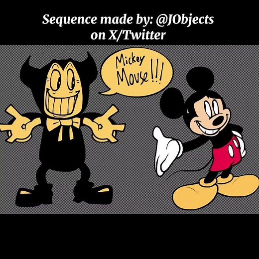 Bendy (Ollie) meets Mickey Mouse