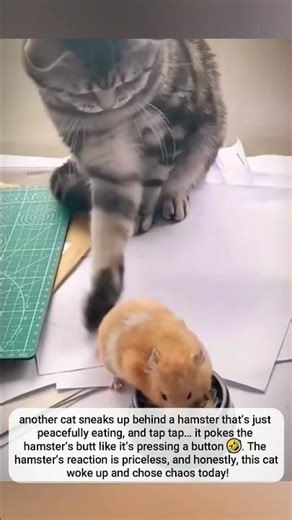 Dancing Cat in the Mirror 😂 + Naughty Cat Pranks Hamster!