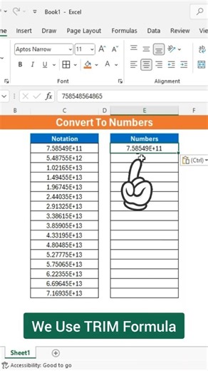 Convert Notation Into Numbers In Excel #excel #exceltips #exceltricks #exceltutorial